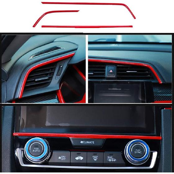 Horry ABS Carbon Fiber Print Steering Wheel Cover Instrument Panel Decorative Air Outlet Center Console Moulding Trim Full Set of Interiors