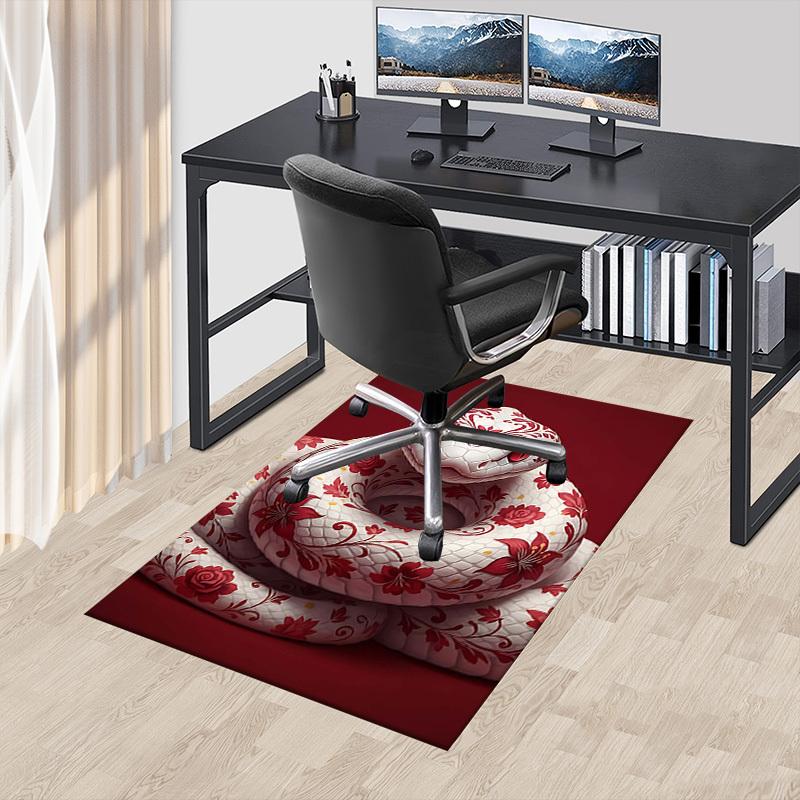 1PC Snake Floral Non-Slip Floor Carpet Compatible for Office&Living Room&Bedroom&Dining room - Flat-Weave Machine-W283