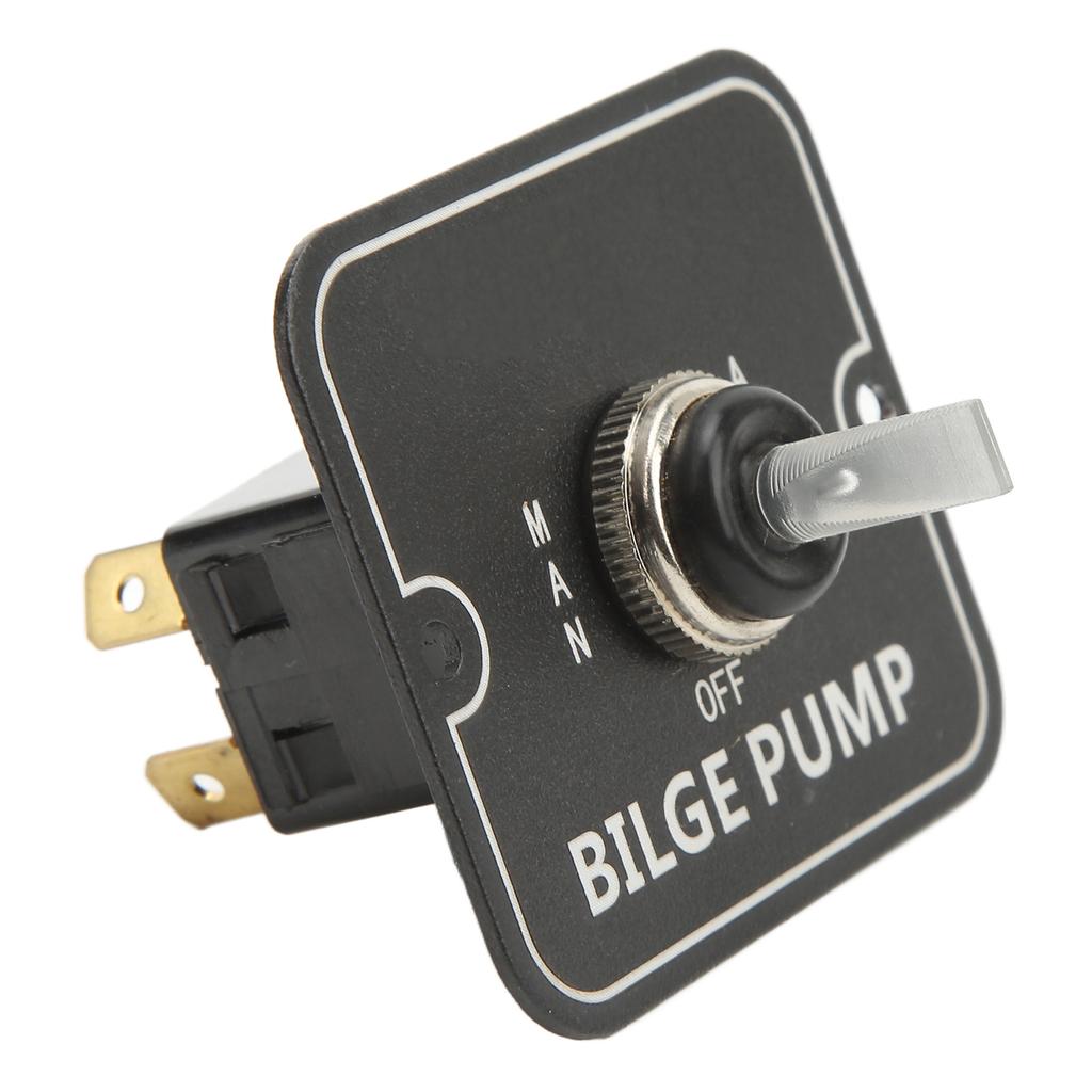 Bilge Pump Control Switch Aluminum Lighted Automatic Off Manual Panel Switch for Boat Marine 12 24V