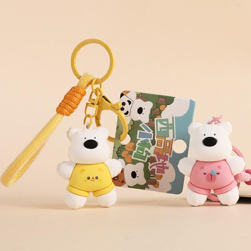 West Highland Terrier Pendant Plush Toy Puppy Car Keychain Dog Doll Accessories