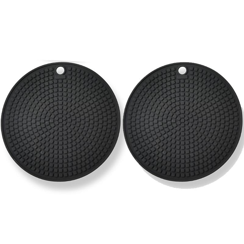 2 Stück Silikonmatte Rutschfeste Getränkeuntersetzer Hitzebeständiger Topfuntersetzer Rund Aufhängbar Geschirr Verdicken Schalen Kaffeetasse Platzsets