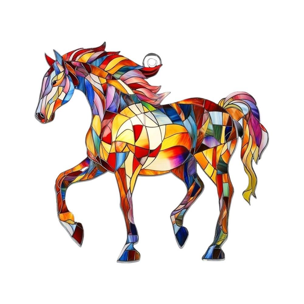 2D Flat Christmas Hanging Pendant Colorful Car Horse Pendant Bag Charms