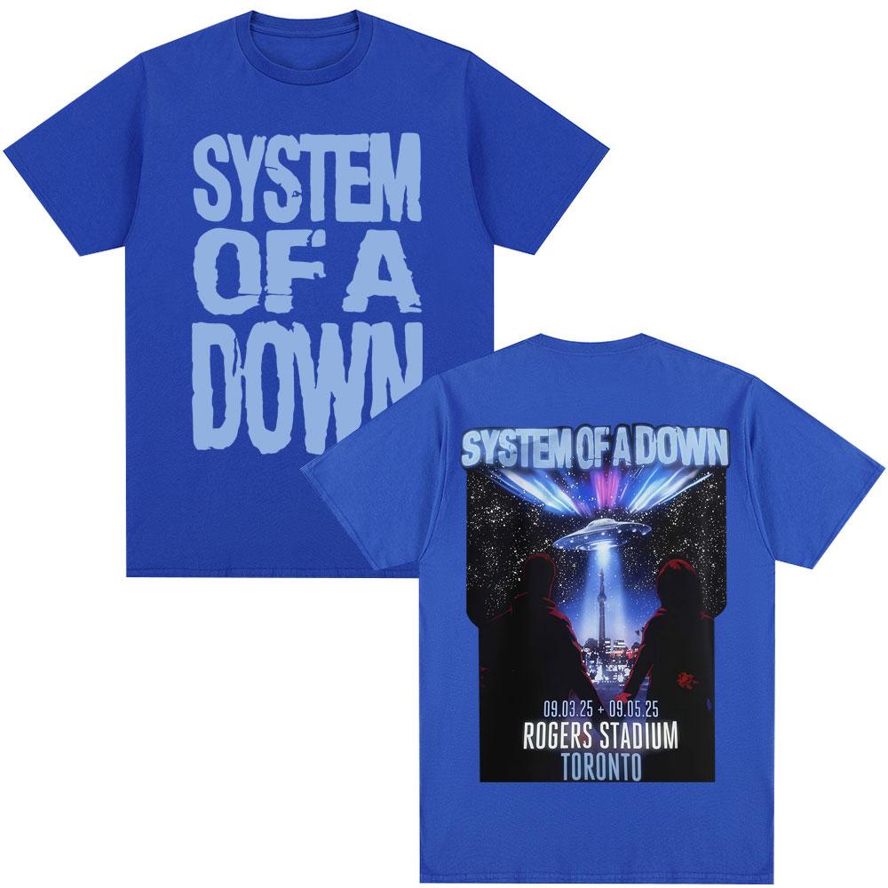 Rock Band System of A Down Tour Graphic T-shirt Men's Clothing Vintage Fashion Hip Hop T Shirts Loose Cotton T-Shirts Fans Gifts