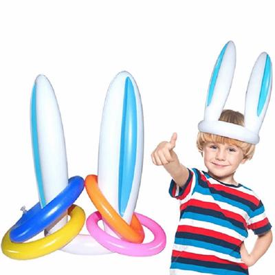 PVC Inflatable Bunny Ears Ring Toss Set Easter Bunny Ears Fun Ring Toss Game  Party Game