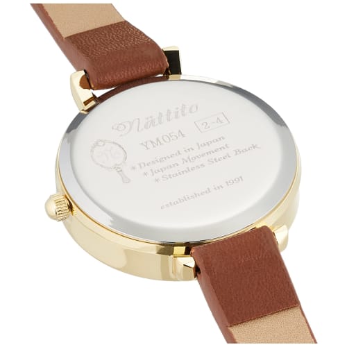 Fieldwork Tova Analog Watch with Date Display, Gold Leather Strap, Brown, YM054-4, Women's