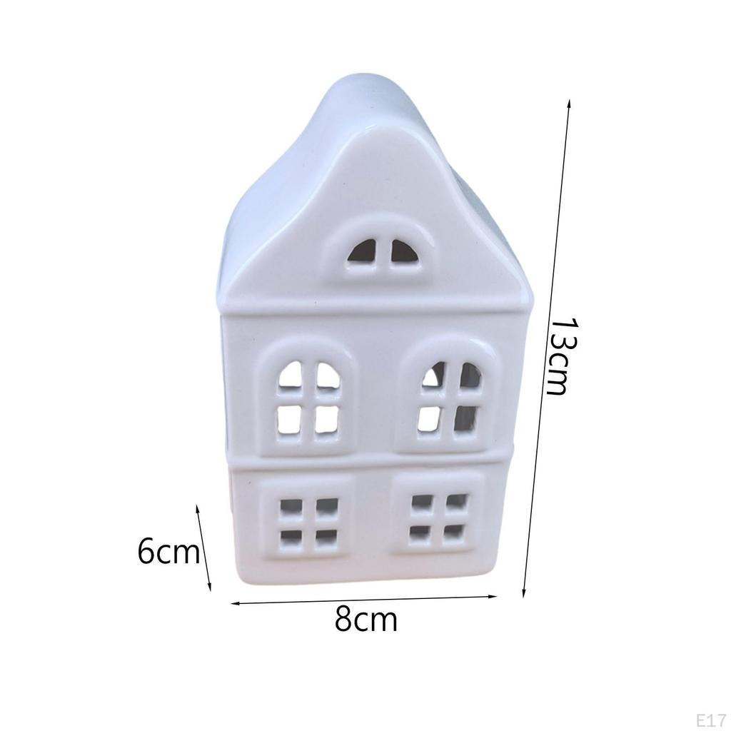 Candle Holder for Christmas Village House Ceramic Figurine Home Decor
