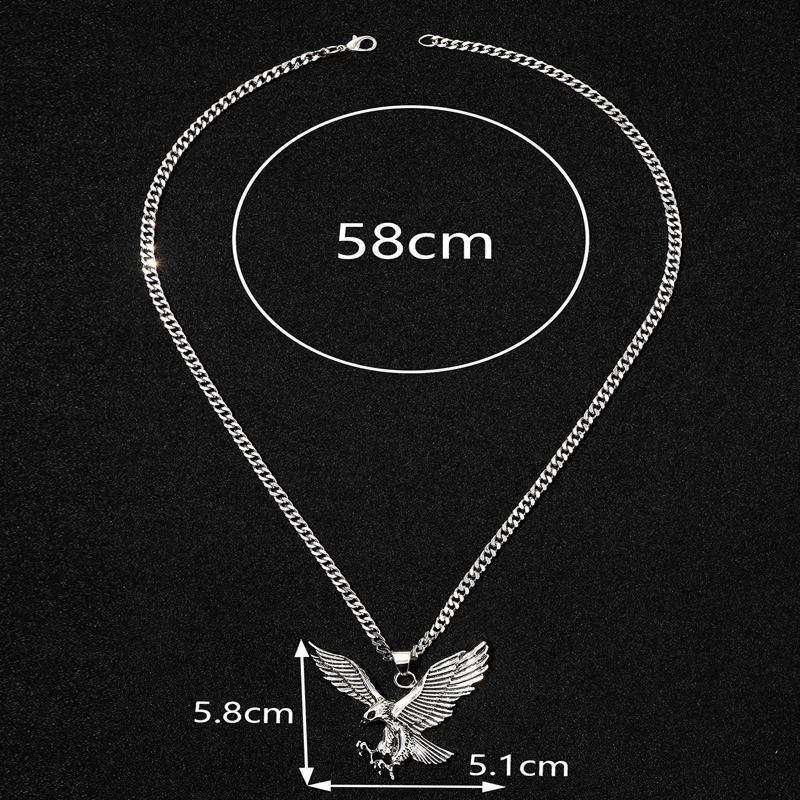 Retro Hip Hop Eagle Wings Pendant Necklace for Men