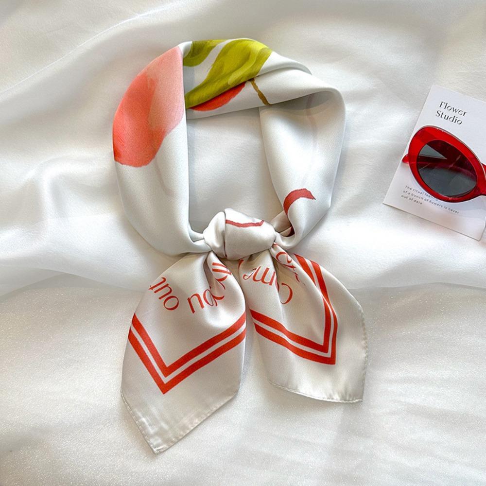 Cherry Puppy Hair Band Flower Butterfly Scarves Fashion Blurred Flowers Hair Scarf  Streetwear
