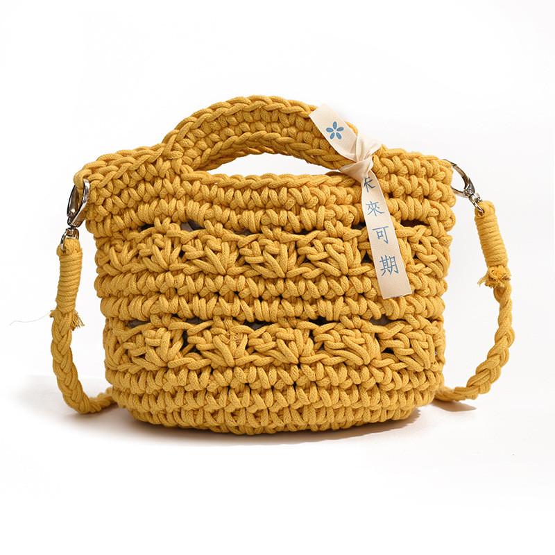 Ielgy High-End All-Match Female Bag Niche Cross-Body Woven Bag Beach Bag Rope Handbag