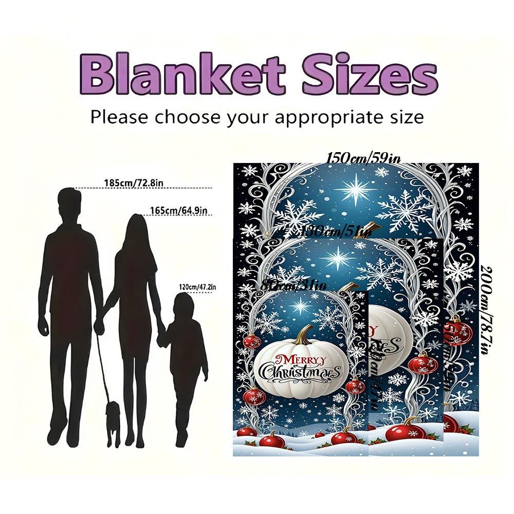 "Merry Christmas Winter Wonderland Frame"Blanket Flannel Throw Blanket for Sofa, Bed, Travel, Camping, Office