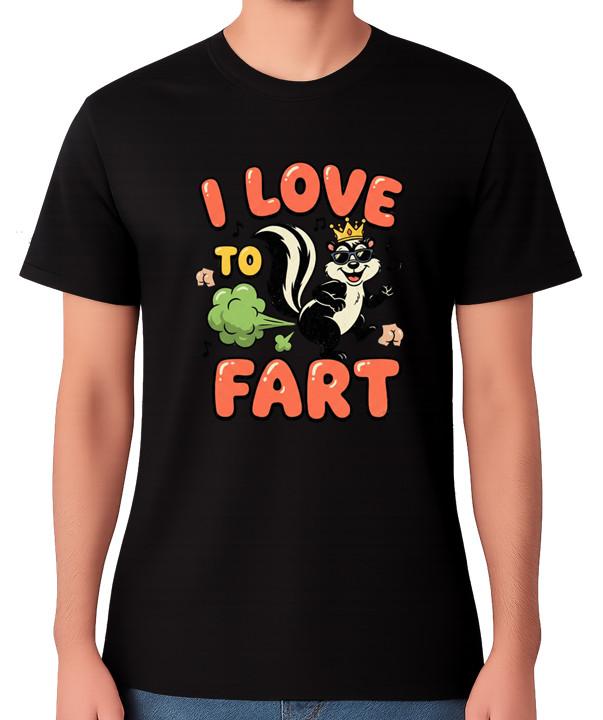 Skunk I Love To Fart Funny Graphic Unisex T-Shirt Cheeky Humour Tee S разноцветный