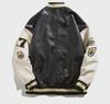 Men's Spring & Autumn Embroidered PU Leather Baseball Jacket