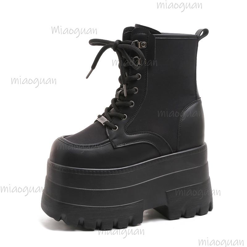 Super High Platform Ankle Boots for Women Punk Thick Bottom Shoes Height Increasing Women's Boots Autumn Botines Bottes Femmes