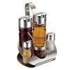 Sada koření KAZHI 304 z nerezové oceli a skla s držákem na ubrousky