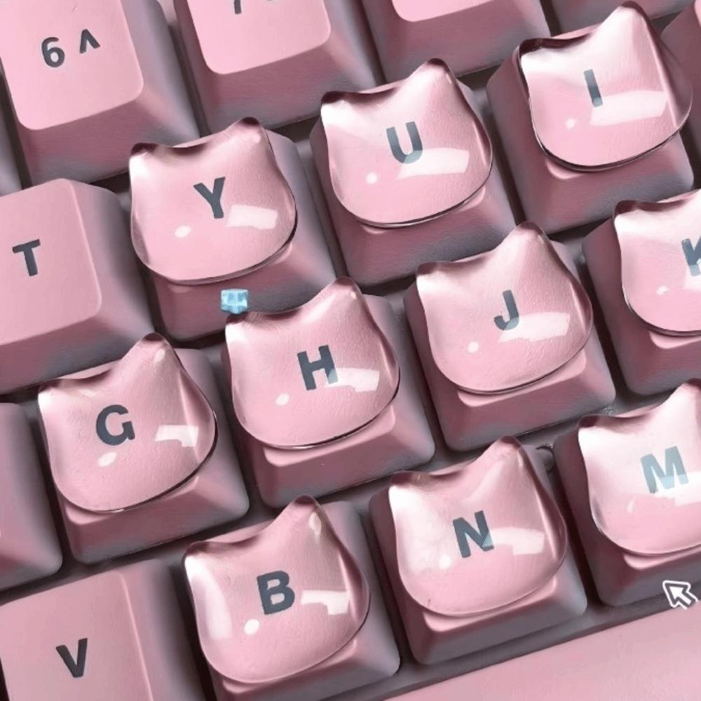 3D Clear Raised Keyboard Stickers Silicone Raised Pad Long Nails Keyboard Stickers Comfortable Protection Thick
