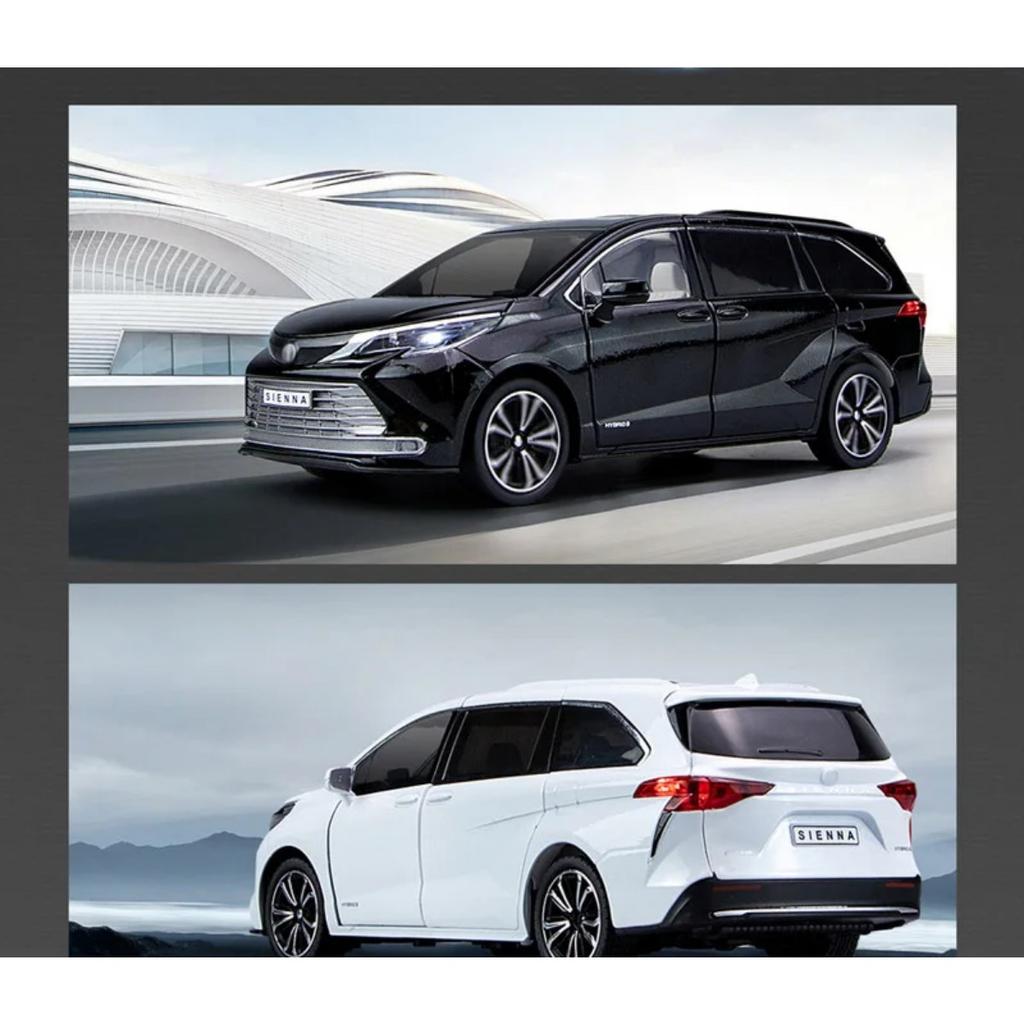1/24 TOYOTA Sienna MPV Alloy Car Model Diecasts Metal Toy Commercial Car Model Simulation Sound Light Collection Childrens Gifts