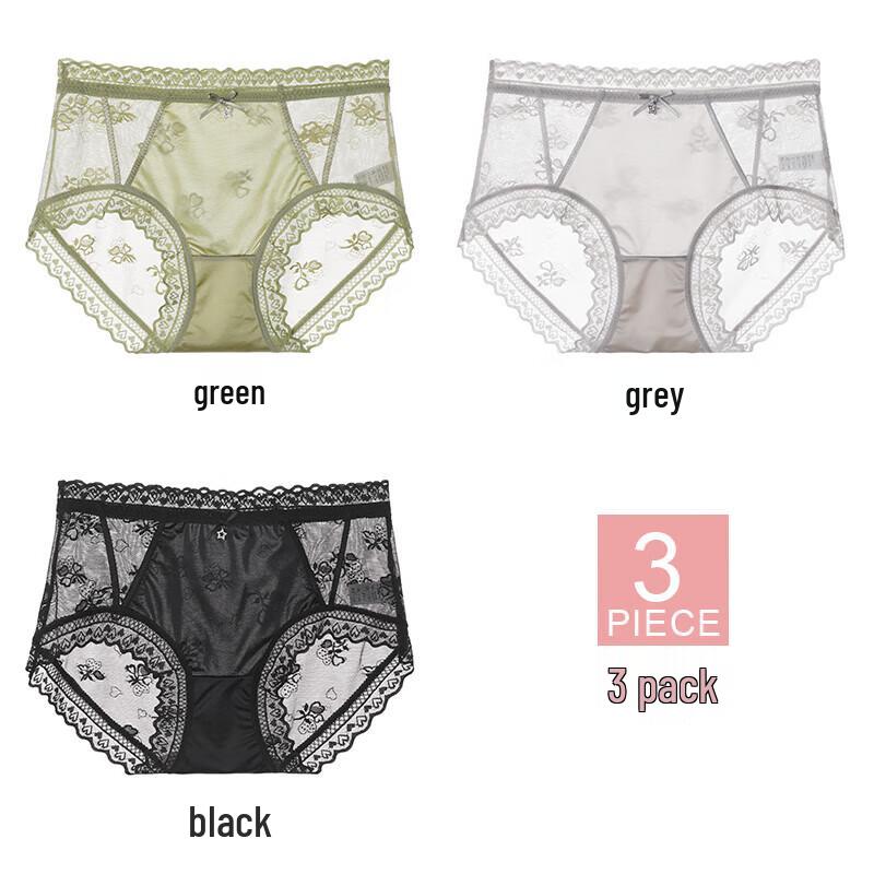 La Chapelle Women's Seamless Lace Mid-Waist Briefs