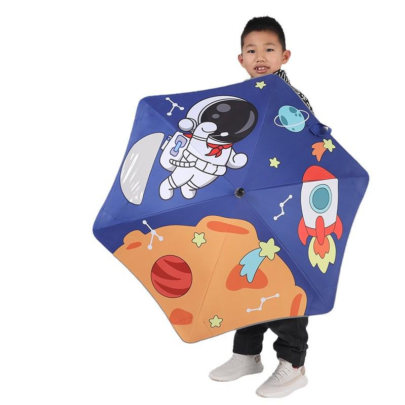 Kids' Adorable 3D Umbrella: Safe, Dual-Use Sunshade & Rain Cover