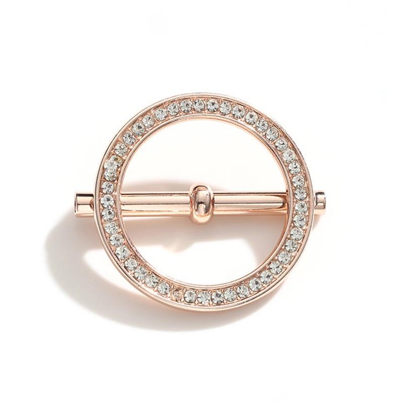 

Silk Scarf Buckle Clothing Corner Simple Circular Diamond Studded Alloy Non Rusting рожевий колір золота