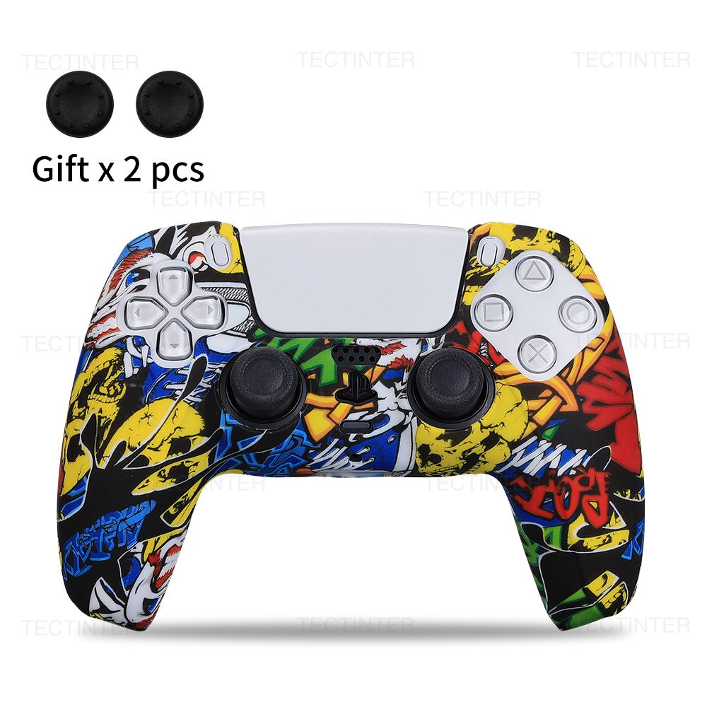 Für PS5 Controller Schutzhülle Silikon Für Playstation 5 Anti-Rutsch Abdeckung Skin für PS5 Slim Hülle Daumengriffe Zubehör