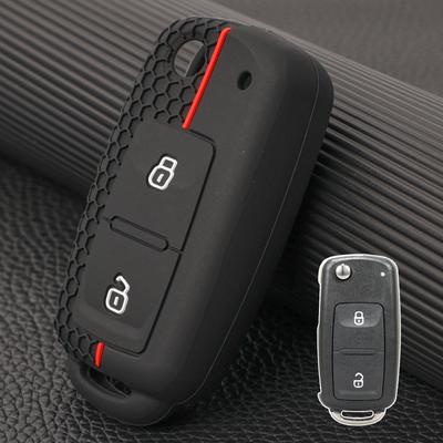 2 Button Silicone Remote Key Case Cover Protector For VW Polo Lupo Passat Fox