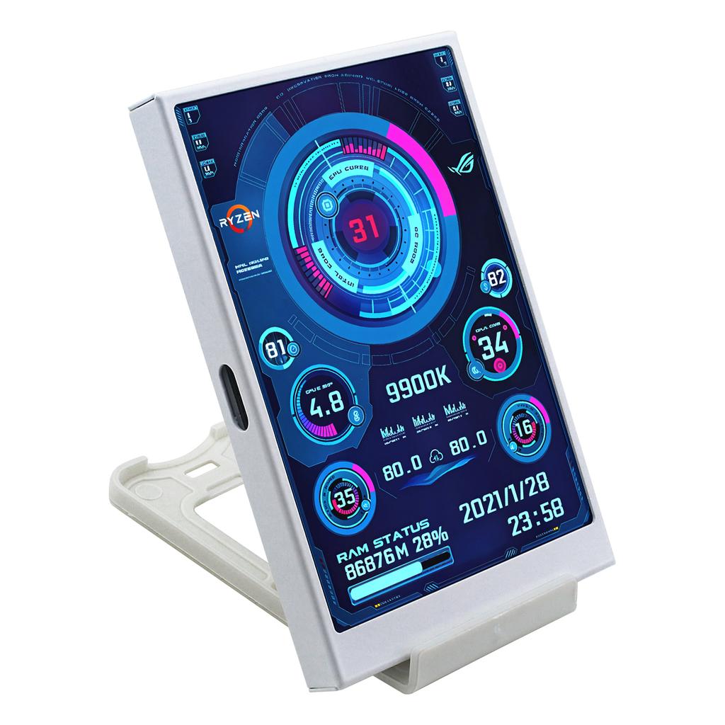 3,5palcový sekundární monitor IPS USB Type-C 320×480 AIDA64 Zobrazovač stavu CPU GPU RAM HDD pro Windows 10/11