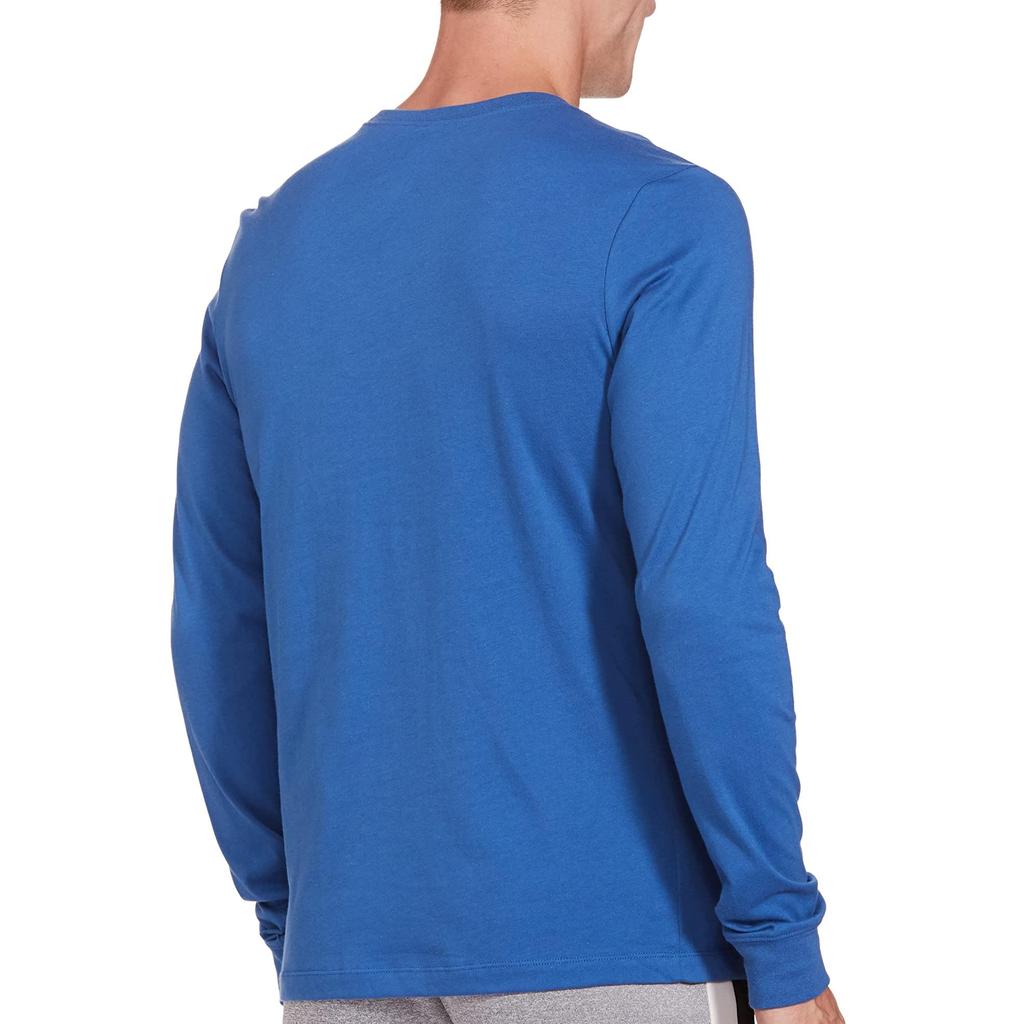 Nike Tricou Sport cu Logo Imprimat, Gât Rotund, Mânecă Lungă, Bărbați, Topuri, Albastru, DN5264-407