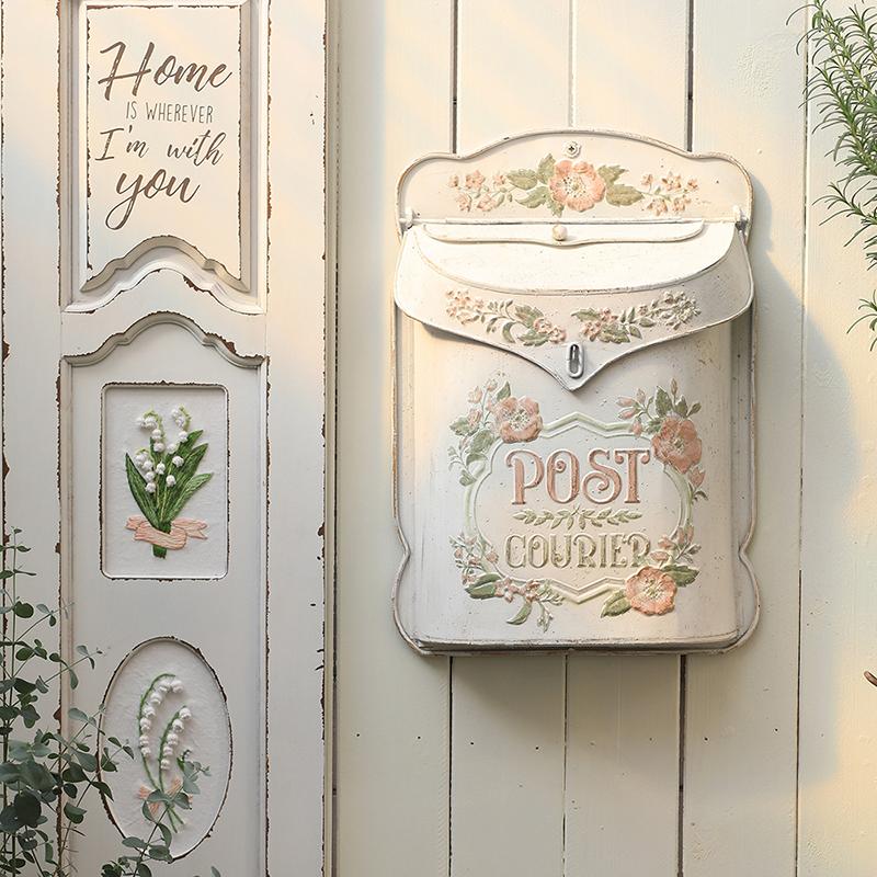 Vintage European Wrought Iron Mailbox Creative Home Decor Wall Mounted Suggestion Box Outdoor Garden Rustic Wall Art Organizer