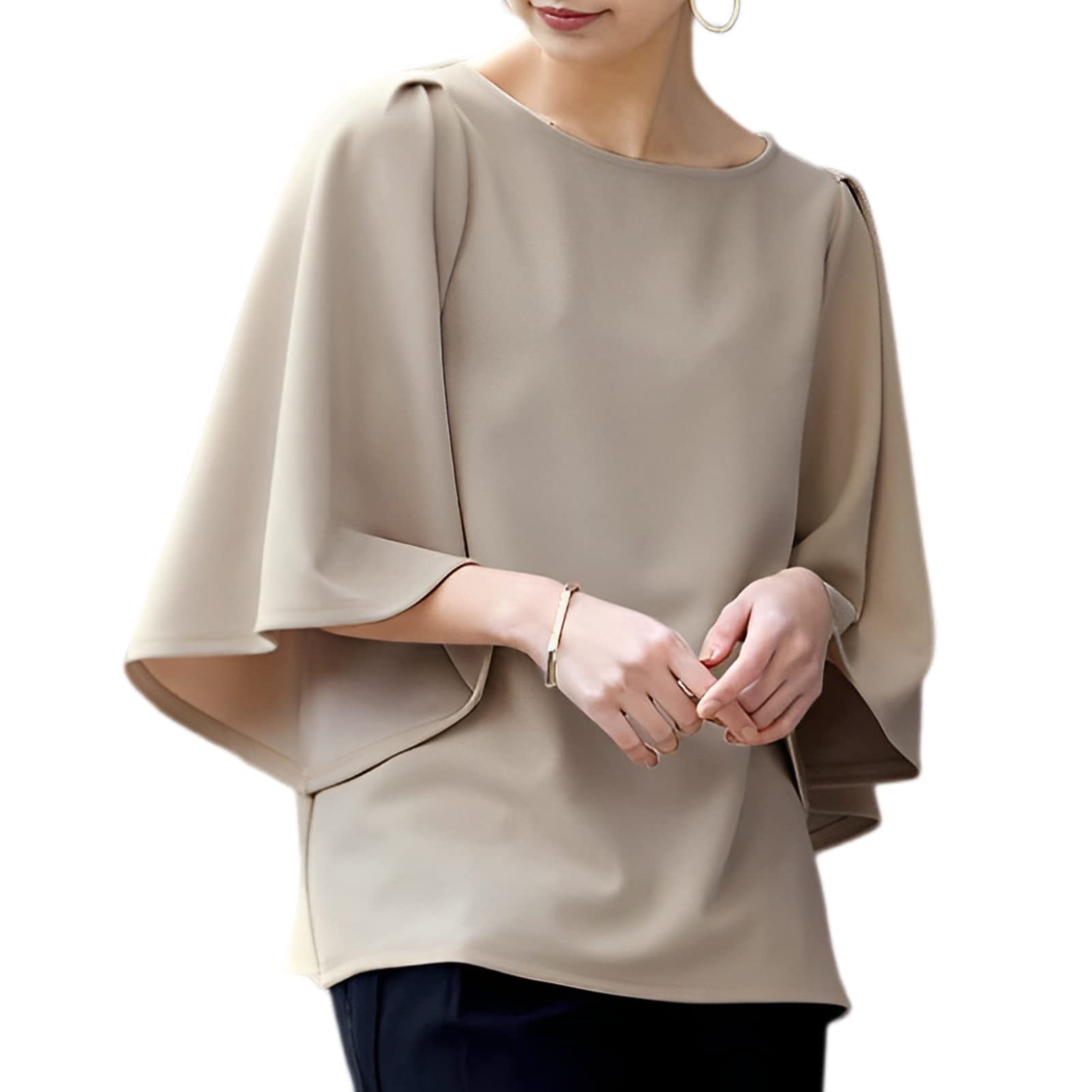 

Meme Extra Short Cut and Short Sleeve Loose Round Spring Large Free Size [MEME XTRA] Blouse, Women s Shirt, 3/4 Sleeve, Sleeve, Spring, Summer, Top,