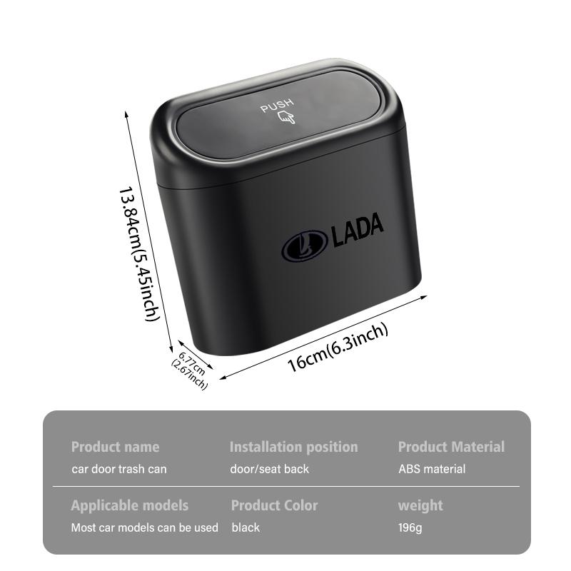 Car Logo Trash Can Hanging Storage Bin Auto Accessories For Lada Niva Priora 4x4 Urban Vesta Granta Riva Samara