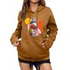 Women's Winter Christmas Printed Pullover Hooded Sweatshirt Fleece Long Sleeve Sweatshirt