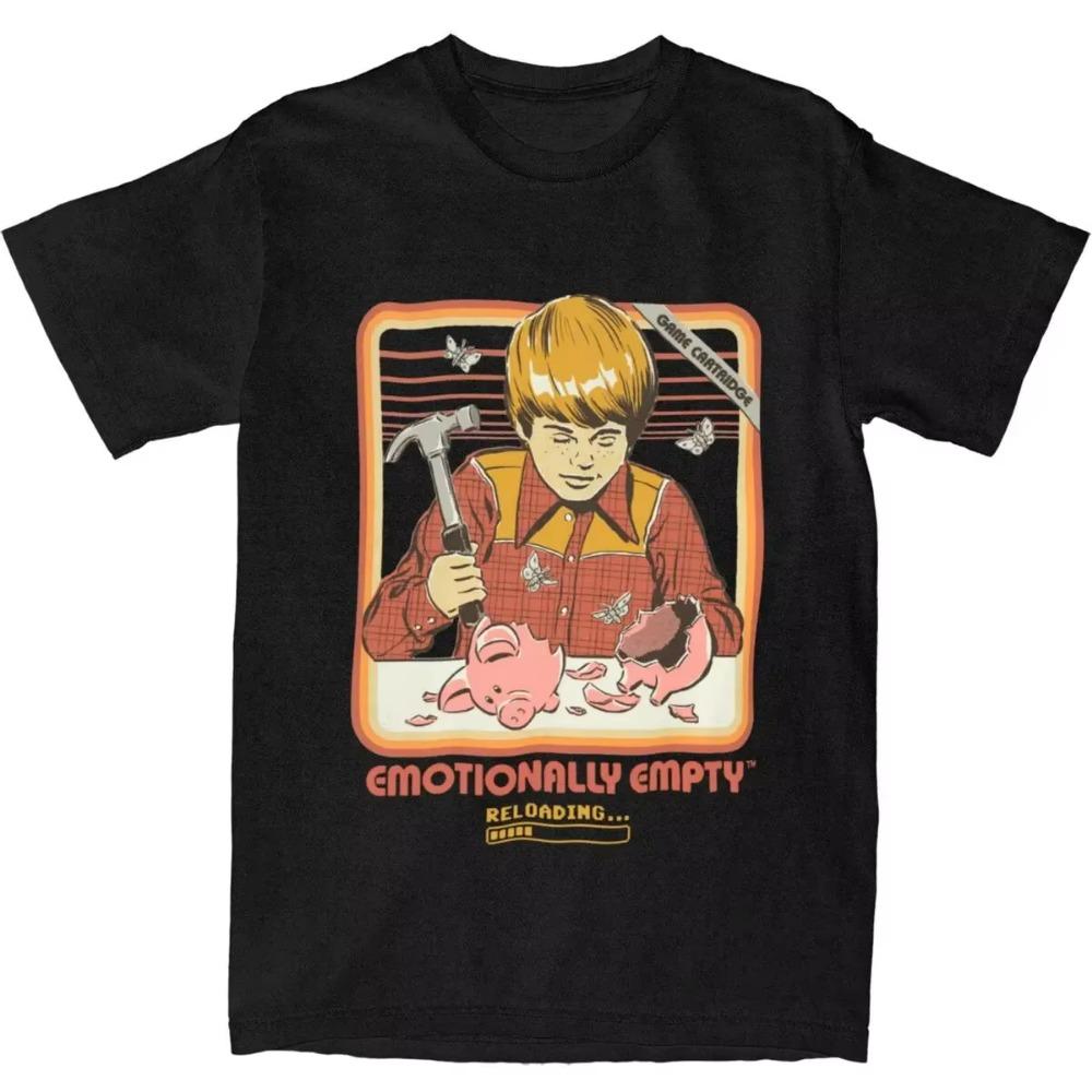 

Эмоционально пустые аксессуары футболка мужчины женщины смешные ностальгические искусство досуг принтованные футболки XXXXXL чёрный