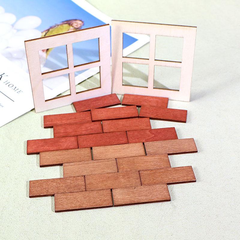 10Pcs 1: 12 Scale Mini Wooden Dollhouse Floor Boards Miniature Dollhouse Flooring Bamboo Furniture For Model Accessories