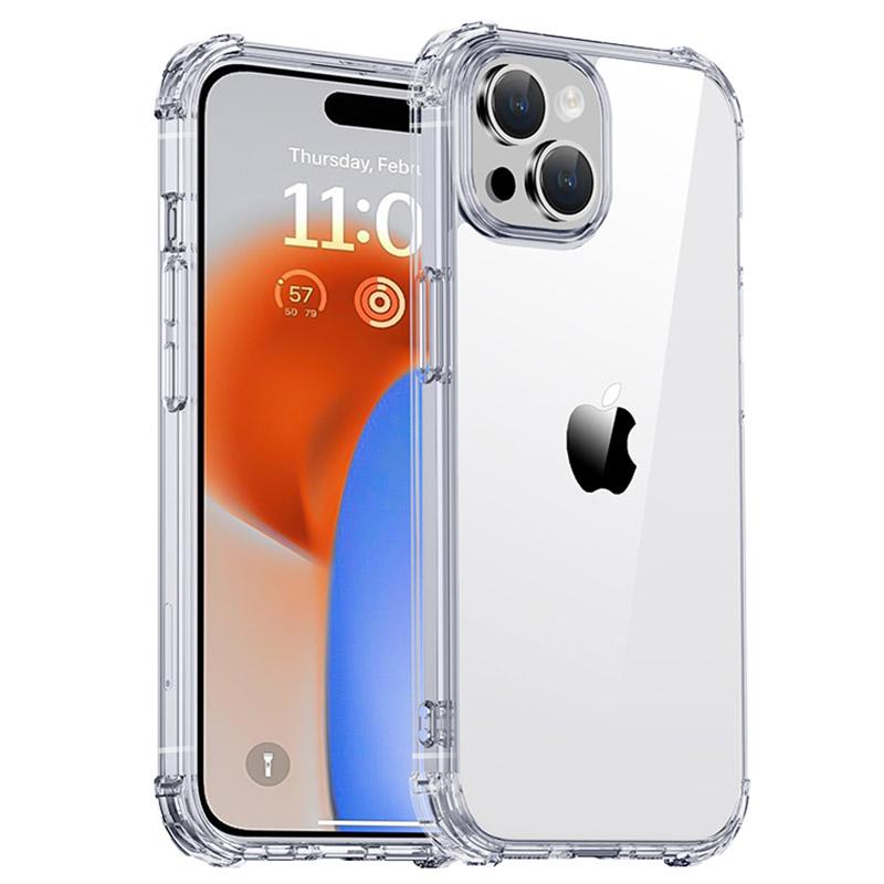 

IPAKY Crystal Clear Phone Case for iPhone 15,PC+TPU Four Corner Drop-proof Cell Phone Cover A