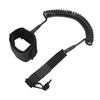 Surfboard Leash High Elasticity TPU Black   Coiled Surfing Leg Rope for Paddleboards Longboards