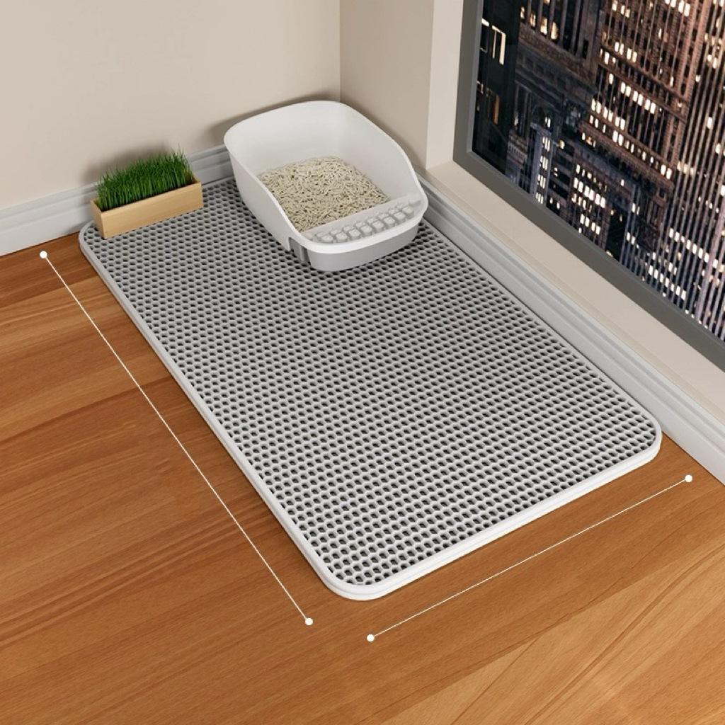 Cat Litter Mat Double Layer Waterproof Urine Proof Trapping Mat Easy To Clean Non-Slip Toilet Pad Cat Scratch Pad Large Foot Pad