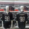 Camiseta de Fútbol Americano Bordada Oversize para Hombre Equipo Tigers Raiders Ropa Deportiva Corte Holgado Mezcla de Algodón
