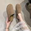 French Niche Hollow Breathable Bag Head Half Slippers Women's Summer New Wear Roman Style Thick-soled Muller Slippers