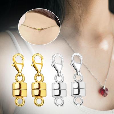 4x Magnetic Necklace Clasps and Closures Strong Shiny Surface Jewelry