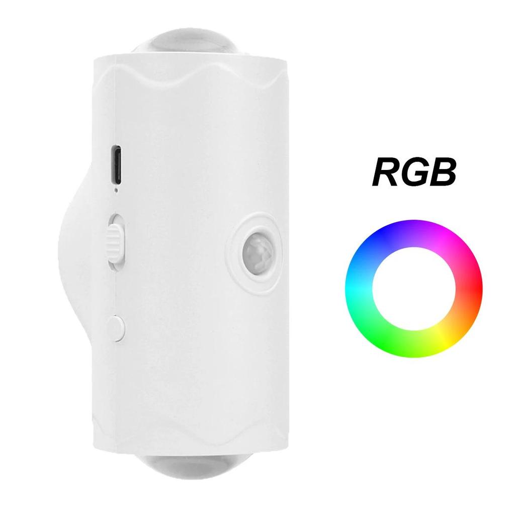Motion Sensor Wall Lamp Gradient Ambient Night Light Human Rgb Lamps Body Decorative Dimmable Interior Outdoor Sensing Magnetic