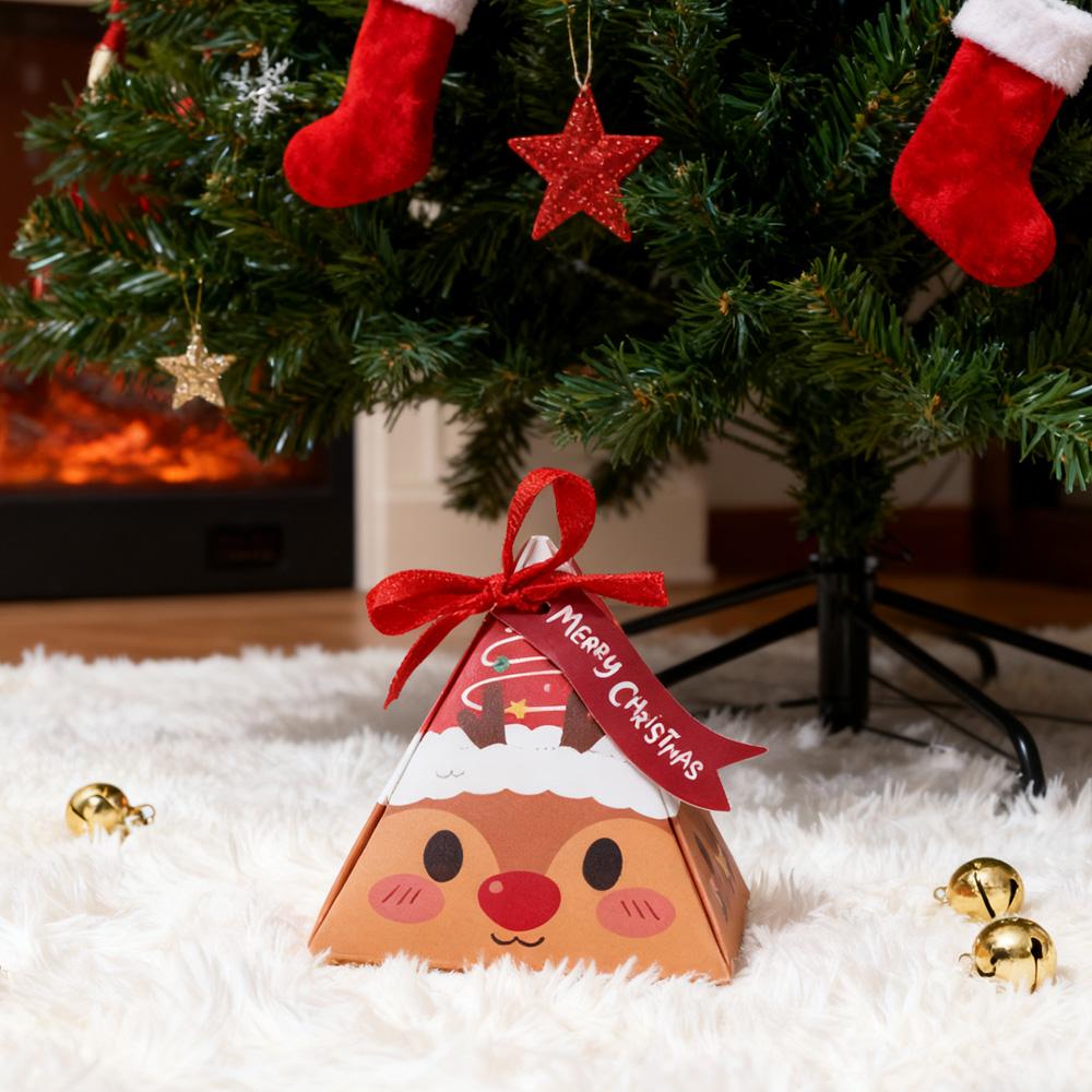 8Pcs Christmas Candy Boxes Christmas Gift Boxes With Ribbon For Xmas Birthday New Year Party Accessories Supplies