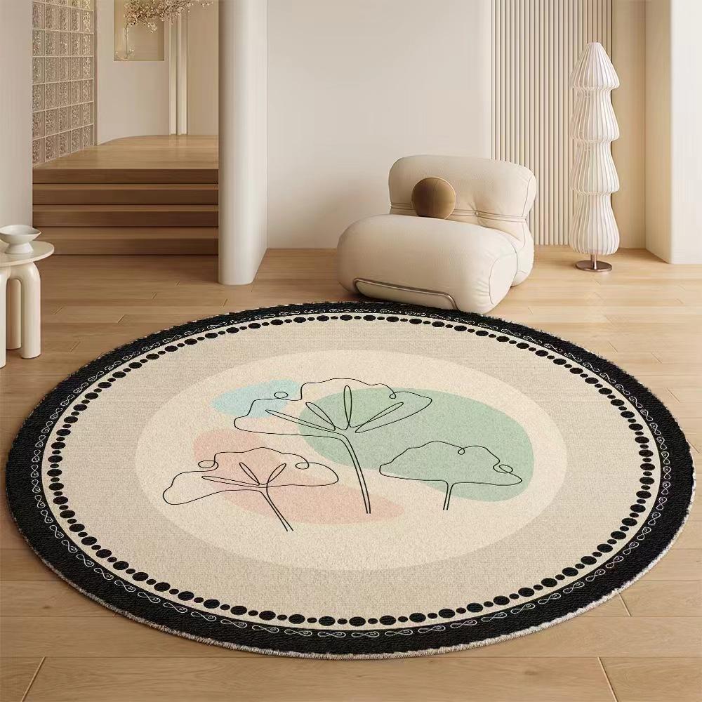 

Ковер Цветочный круглый ковер противоскользящий водопоглощающий коврик для ног спальня антигрязный ковер у кровати 80*80cm