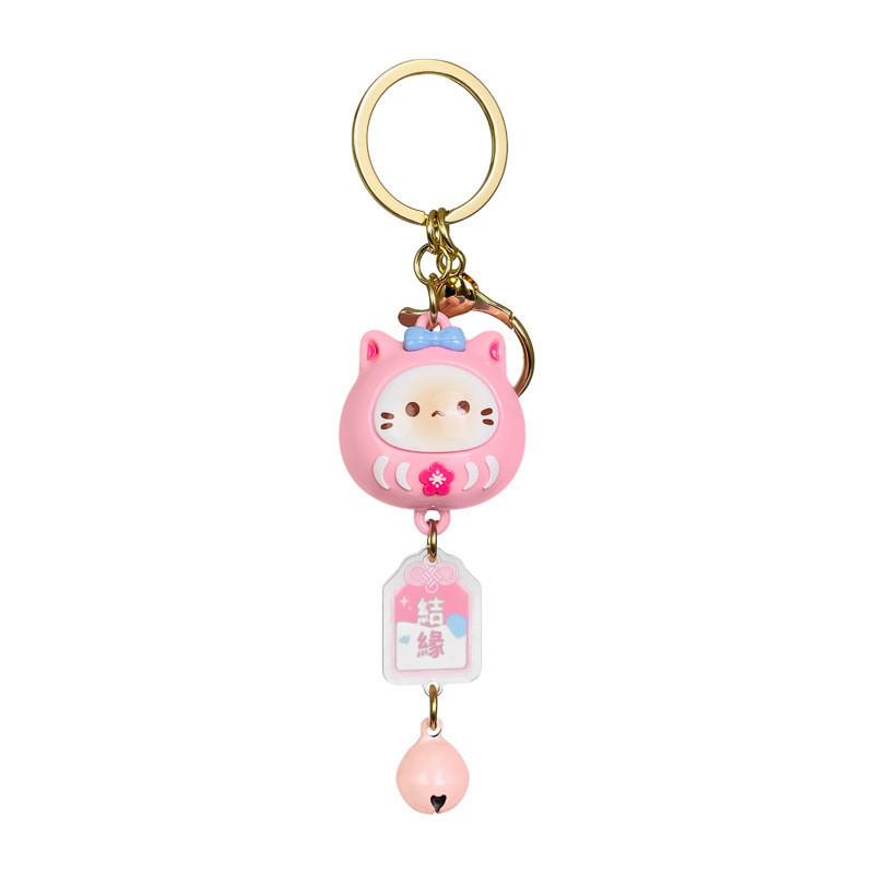 Adorable Coco Cat Daruma Keychain Cute Alloy Pvc Charm For Car Backpack Lovers