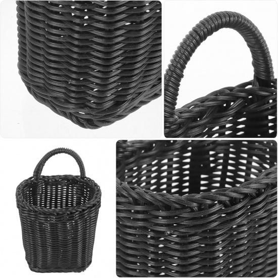 MAGICLULU Woven Storage Hanging Basket Decorative Wall Basket Organizer Flower Basket Imitation Rattan Storage Basket for Plants Key Sunglasses for
