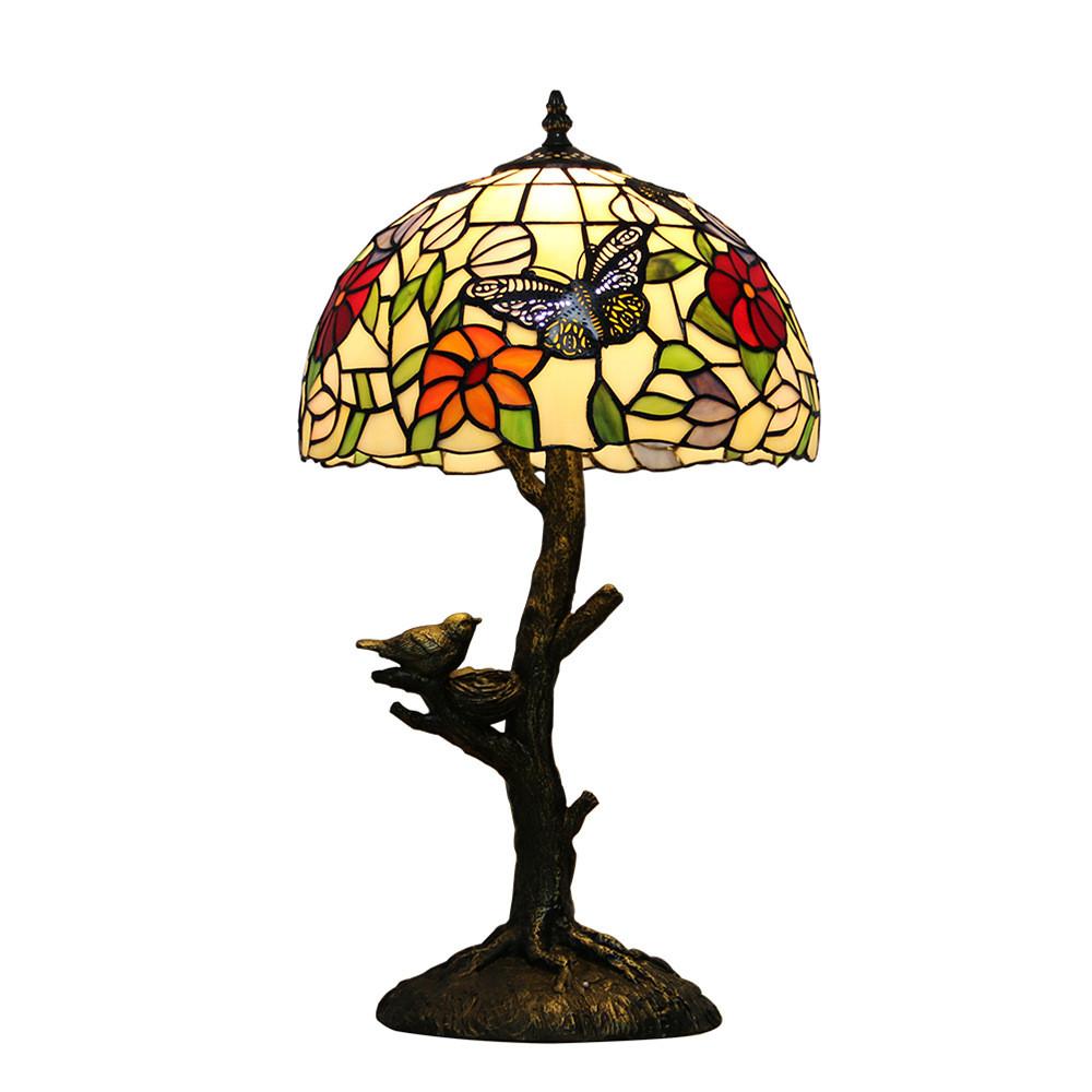 European and American New Products Retro Tiffany Lighting Bedside Interior Decoration Lamp Butterfly Flower Reading Lamp
