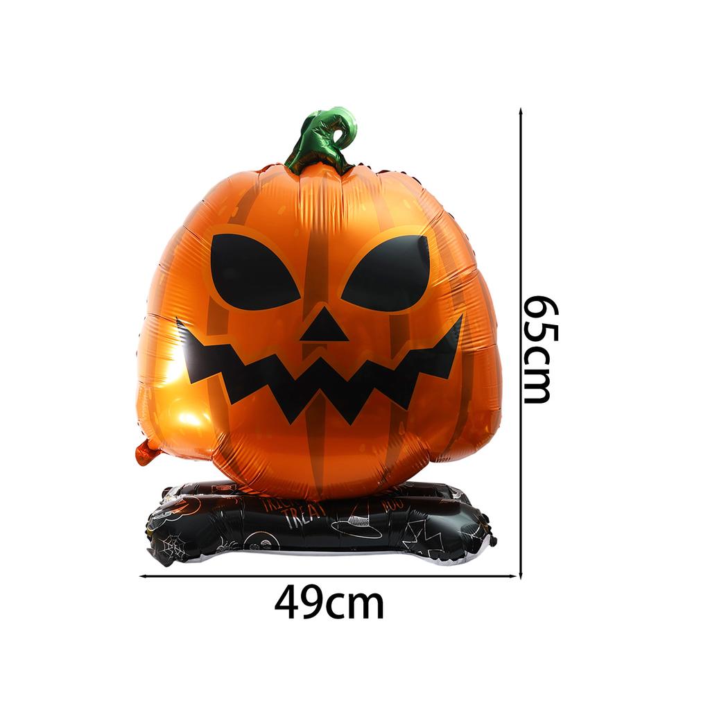 4/1pcs Large Halloween Pumpkin Balloon Aluminum Film Horror Pumpkins Shaped Standing Balloons for Haunted House Party Home Decor