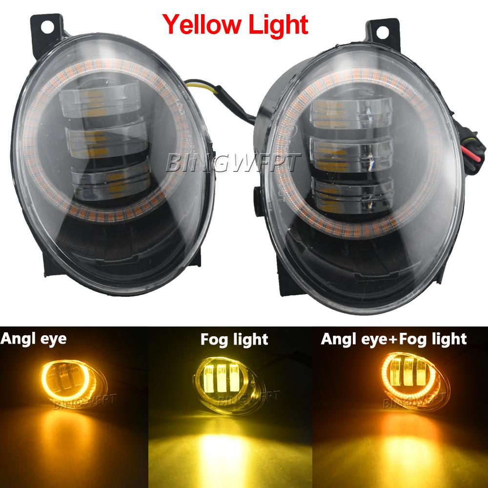 2PCS DRL For VW Golf MK6 2009 2010 2011 2012 2013 Angel Eye Fog Light Car LED Lens Fog Lamp