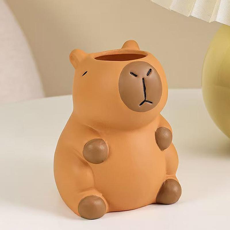 Cute Capybara Pen Holder Makeup Brush Organizer Perfect For Office Desk Decor And Creative Storage Solution Pen Holder For