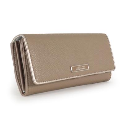 Alpha Cubic Long Wallet with Detachable Card Large Beige Women's Case, Capacity, High-Quality Look,