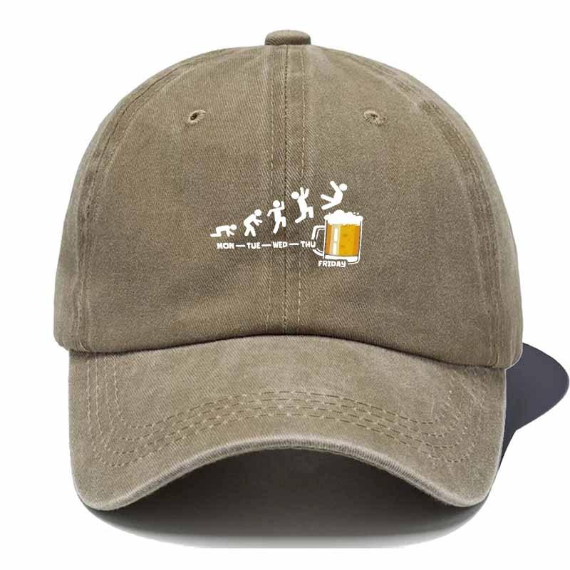 Friday Beer Fall Graphic Baseball Cap Funny Work Week Evolution Polyester Adjustable Casual Hat Unisex